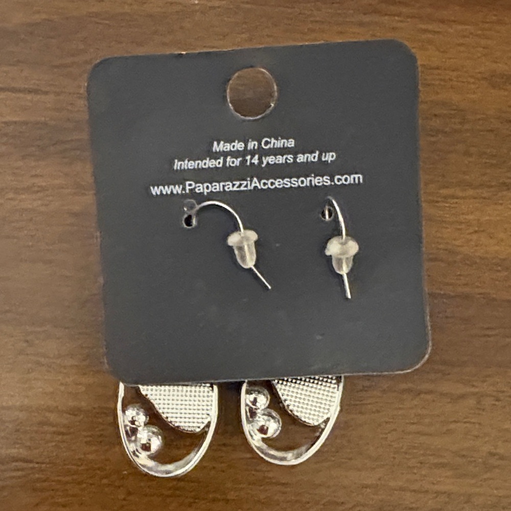 Paparazzi Mint Green and Silver Drop Earrings - Picture 2 of 2